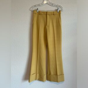 Club Monaco Pale Yellow Cuff Clare Dress Pants Trousers